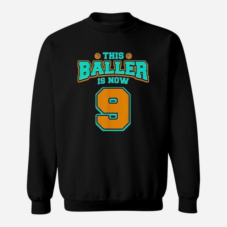 9th Birthday For Boys Basketball 9 Years Old Gift Sweatshirt