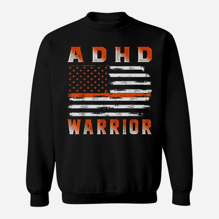 Adhd Awareness Usa Flag American Orange Support Sweatshirt