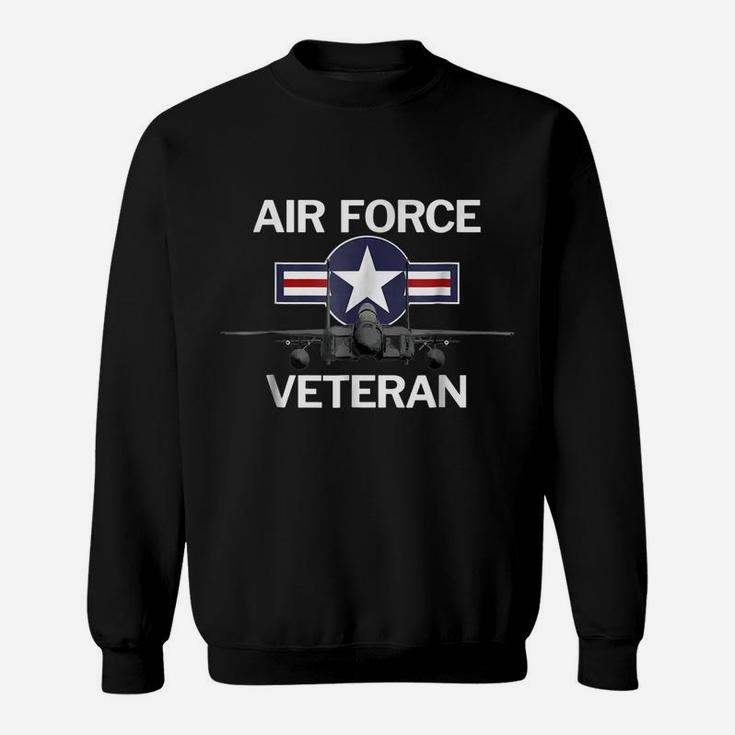Air Force Veteran  With Vintage Roundel And F15 Jet Sweatshirt