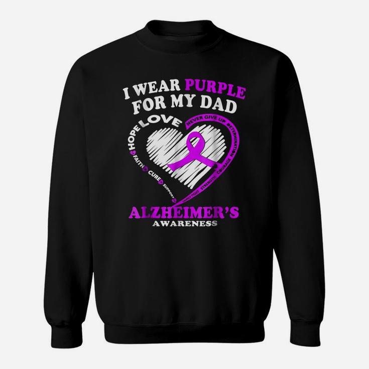Alzheimers Awareness Shirt - I Wear Purple For My Dad Sweatshirt