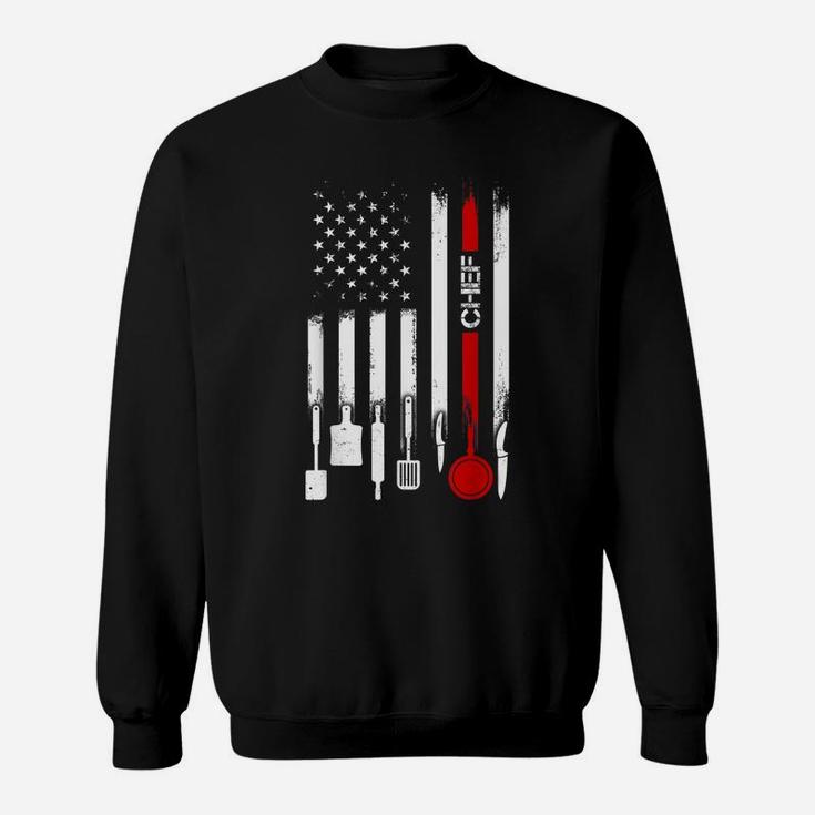 American Flag With Chef Tshirt For Women Men Father Sweatshirt