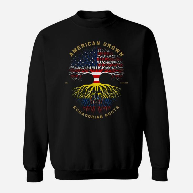 American Grown With Ecuadorian Roots Tree Usa Flag Gifts Sweatshirt