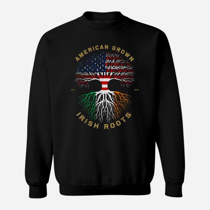 American Grown With Irish Roots Tree Usa Flag Unique Gifts Sweatshirt
