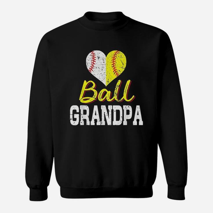 Baseball Softball Ball Heart Grandpa Sweatshirt
