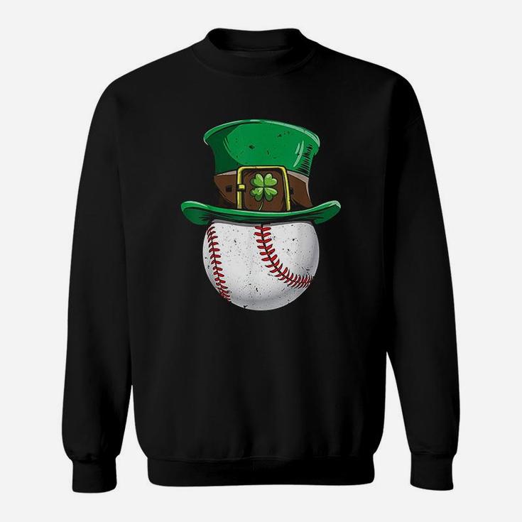 Baseball St Patricks Day Boys Men Ball Leprechaun Catcher Sweatshirt