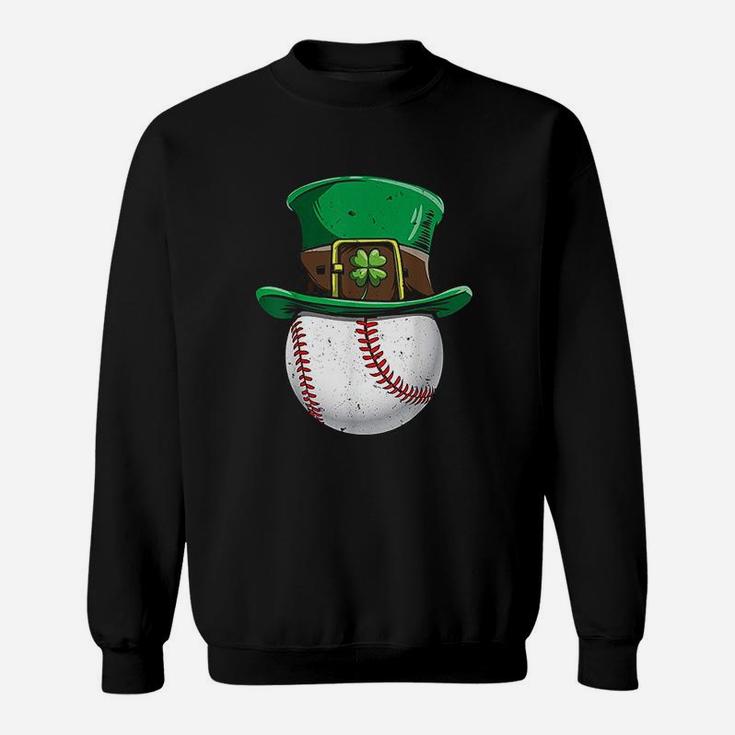 Baseball St Patricks Day Boys Men Ball Leprechaun Catcher Sweatshirt