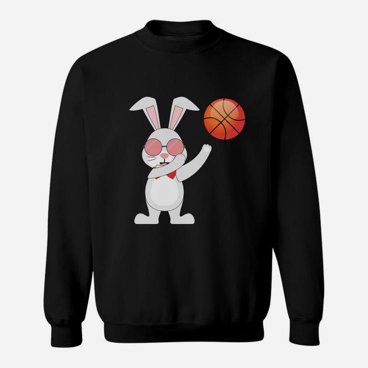 Basketball Bunny Rabbi Kids Youth Boys Girls Sweatshirt