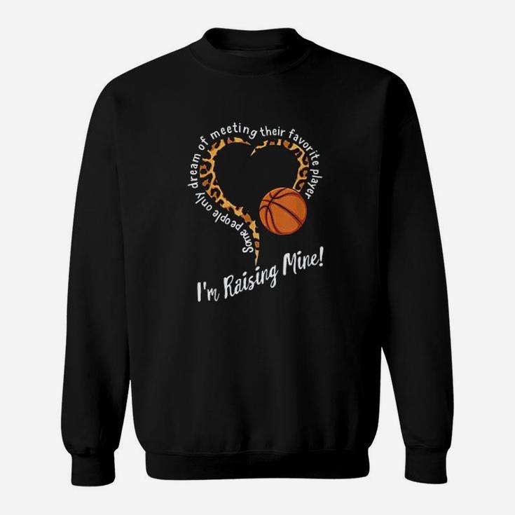 Basketball Mom Mothers Day Raising Favorite Player Leopard Sweatshirt