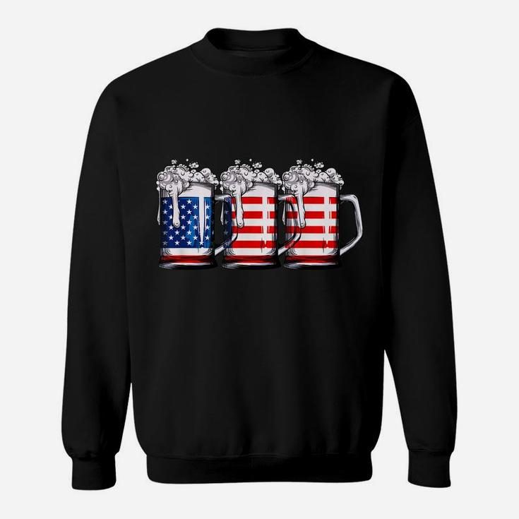Beer American Flag T Shirt 4Th Of July Men Women Merica Usa Sweatshirt