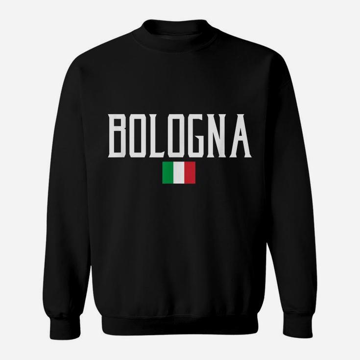 Bologna Italy Flag Vintage White Text Sweatshirt