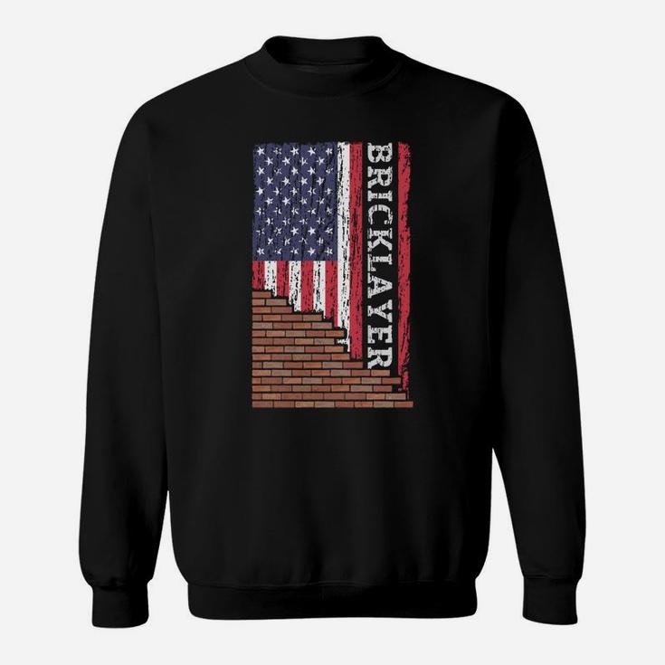 Brick Mason Bricklayer Masonry Dad Us Flag Construction Gift Sweatshirt Sweatshirt