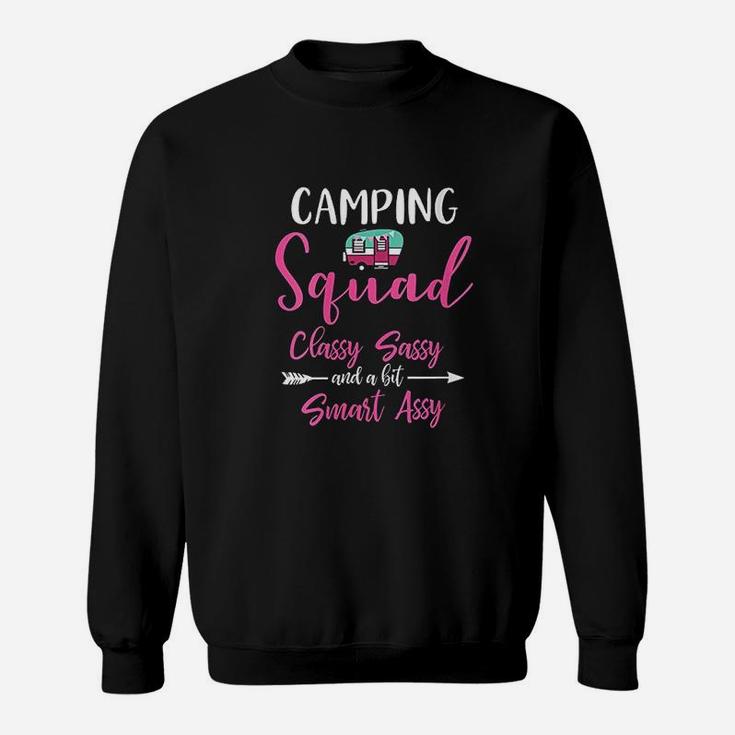 Camping Squad Funny Matching Family Girls Camping Trip Sweatshirt