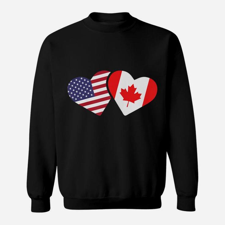 Canada Usa Flag T Shirt Heart Canadian Americans Love Cute Sweatshirt
