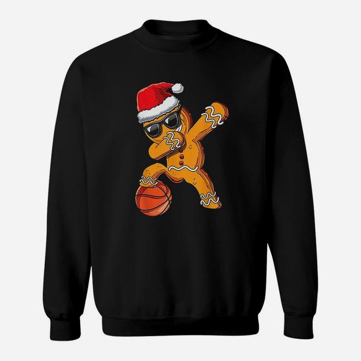 Christmas Dabbing Gingerbread Man Dab Cool Basketball Gift Sweatshirt
