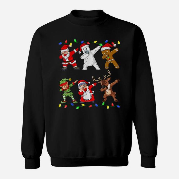 Christmas Dabbing Santa Elf And Friends Boys Kids Dab Xmas Sweatshirt