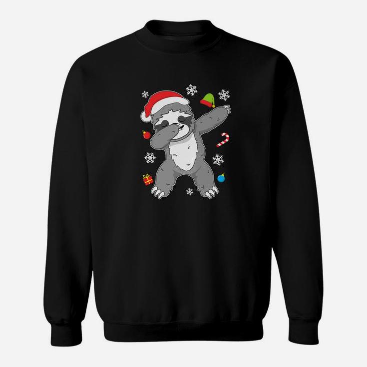 Christmas Funny Sloth Dab Dance Dancing Gift Sweatshirt