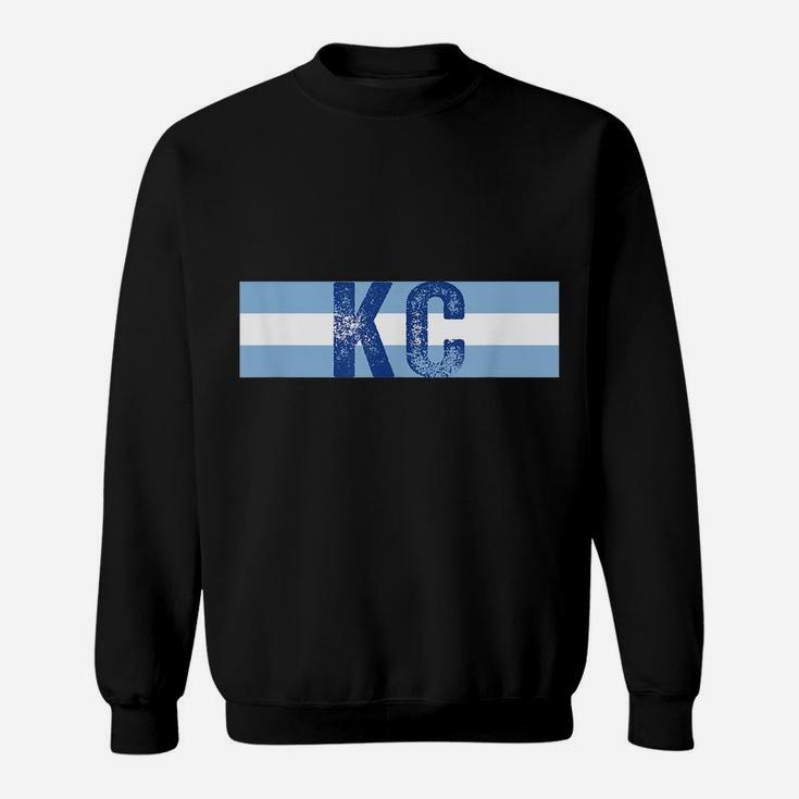 Cool Kc Royal Blue Kansas City Vintage Kc Baseball Stripes Sweatshirt