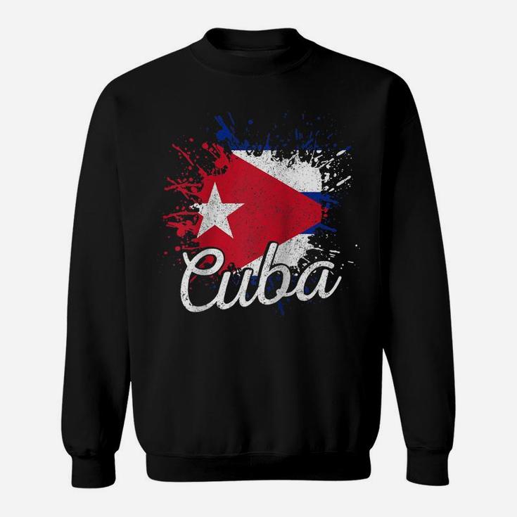 Cuba Patriotic Cuban Pride Flag Patriotic Cuba Raglan Baseball Tee Sweatshirt