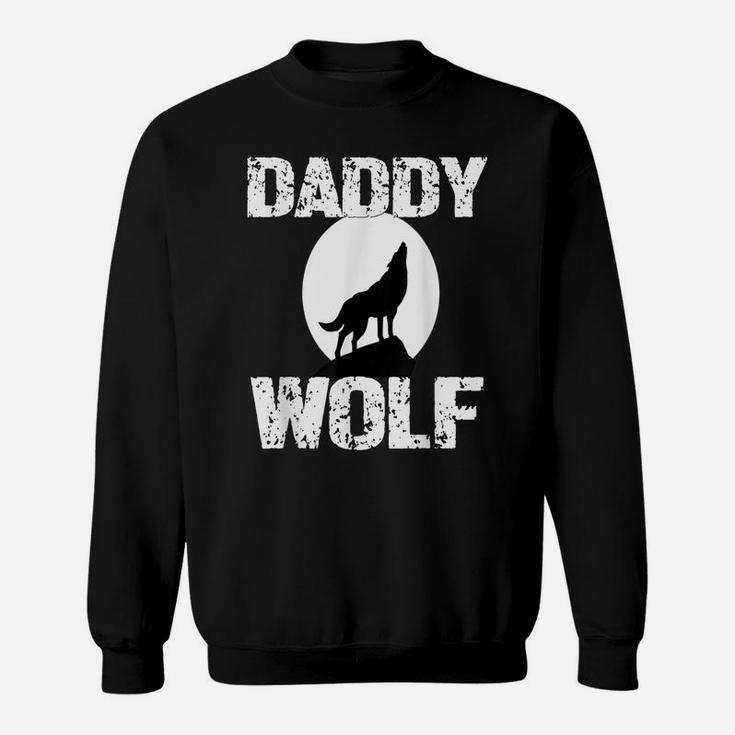 Daddy Wolf Shirt Matching Family Tribe Wolves Moon Dad Sweatshirt