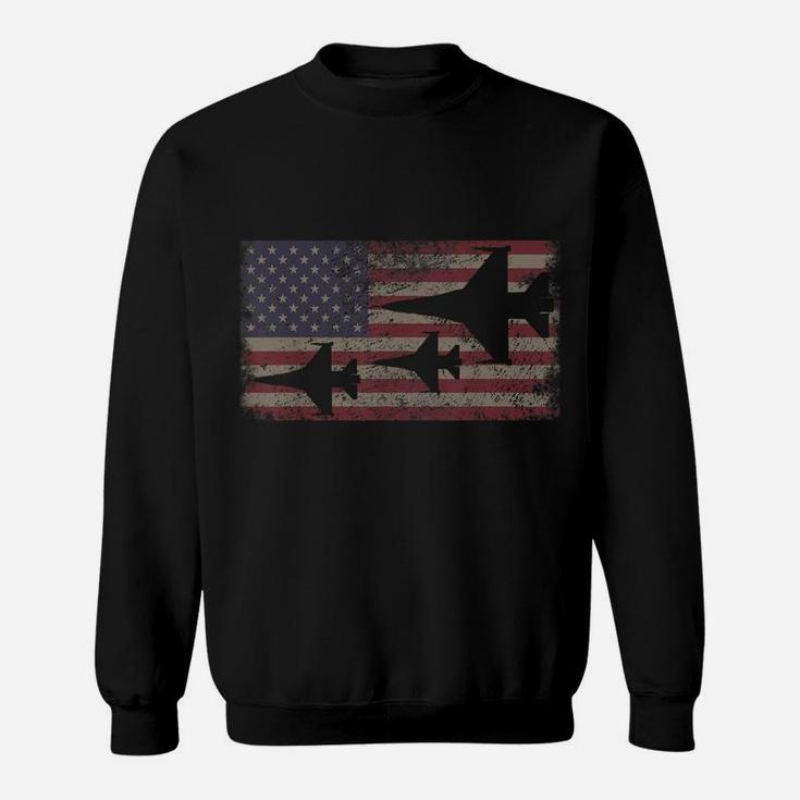 F16 Fighter Jet Plane Usa Flag Patriot Gift Sweatshirt