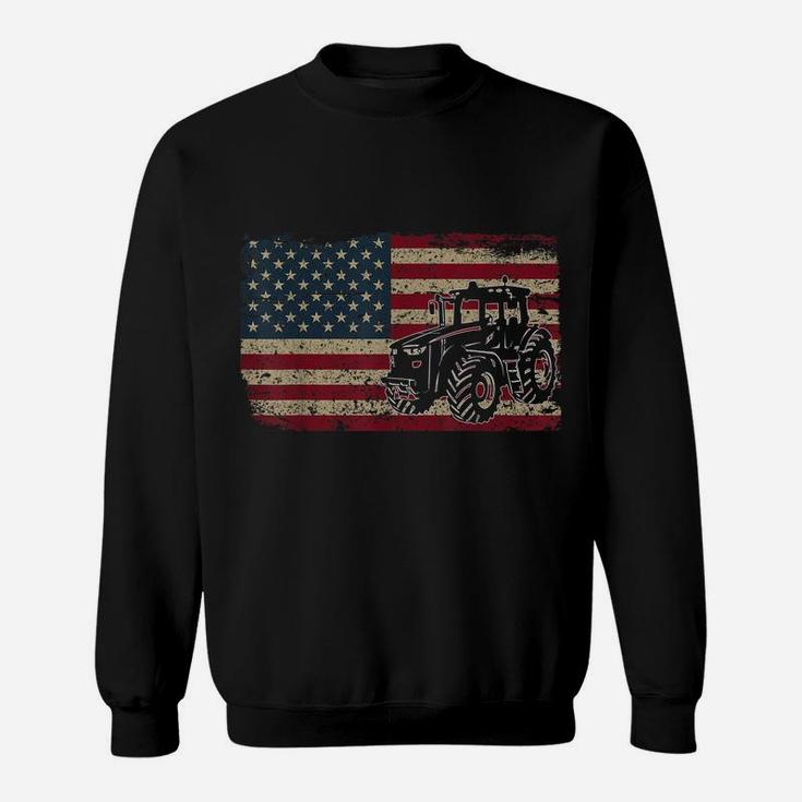 Farm Tractors Usa Flag Patriotic Farming Gift Sweatshirt