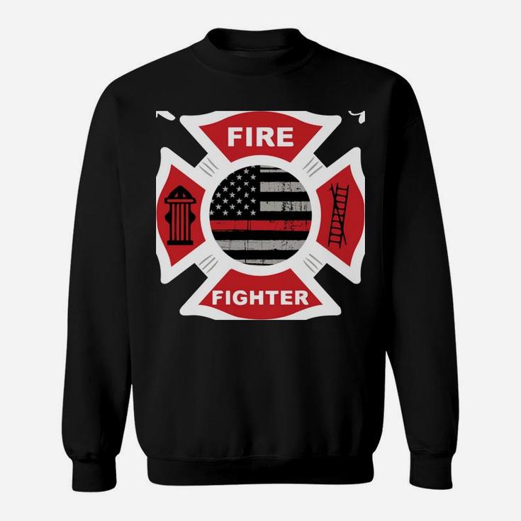 Firefighter Mom Thin Red Line Flag Sweatshirt Sweatshirt