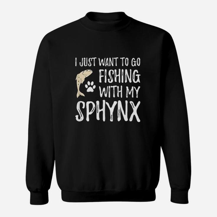 Fishing Sphynx For Boating Cat Mom Or Cat Dad Sweatshirt