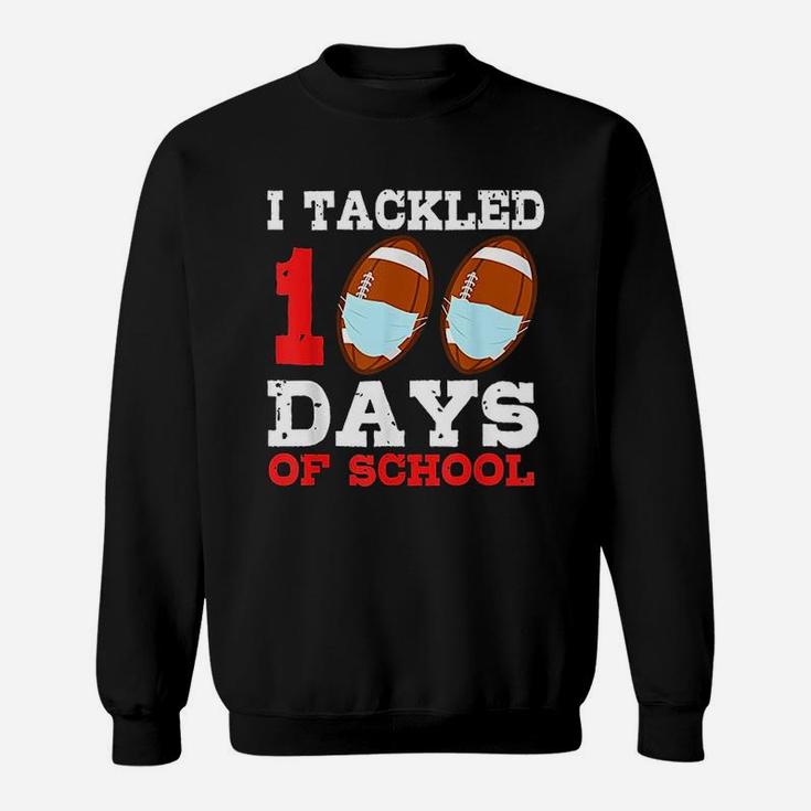 Football Funny 100 Days Of School Teacher Boy Gift Sweatshirt