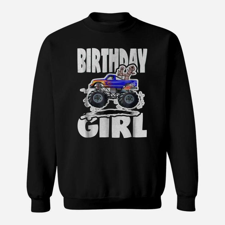 Fourth Birthday Girl Big Monster Truck & Creepy 4 Sweatshirt