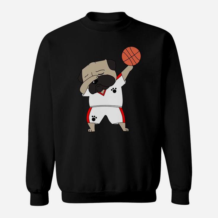 Funny Dabbing English Bulldog Basketball Cute Dab Hoodie Sweatshirt