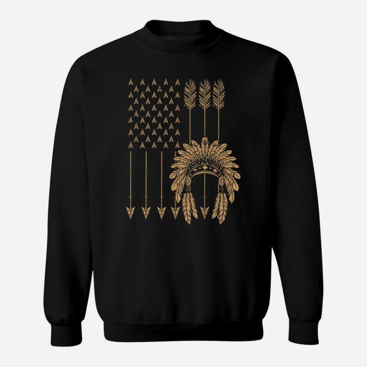 Funny Native American Flag Gift Cool Usa Tribe Patriotic Sweatshirt