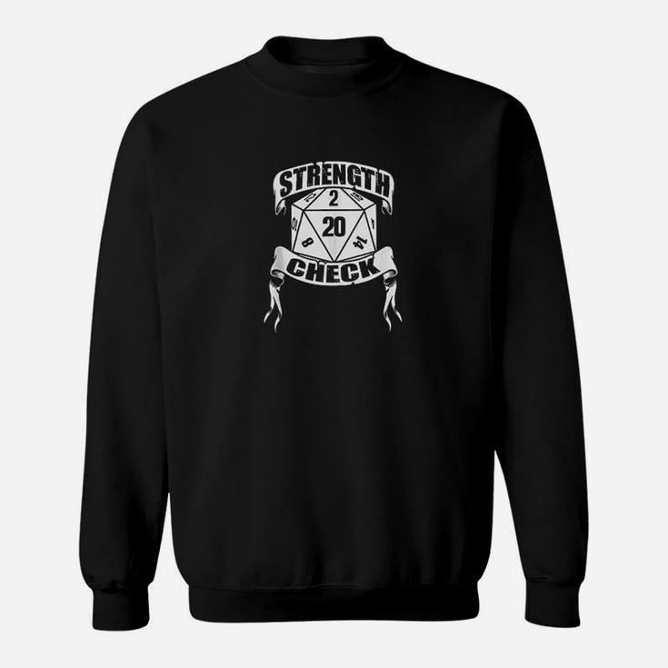 Funny Strength Check Natural 20 D20 Dungeons Gym Workout Sweatshirt