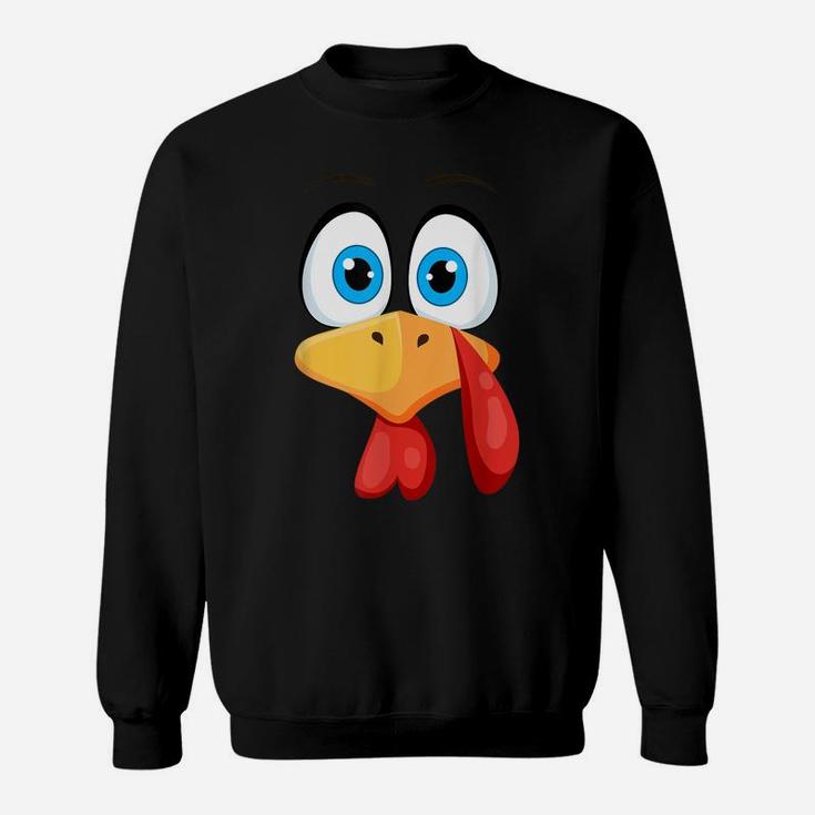 Funny Thanksgiving Shirts Turkey Face Costume Sweatshirt