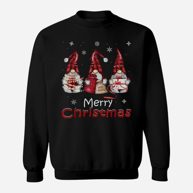 Gnome Family Christmas Shirts For Women Men - Buffalo Plaid Sweatshirt