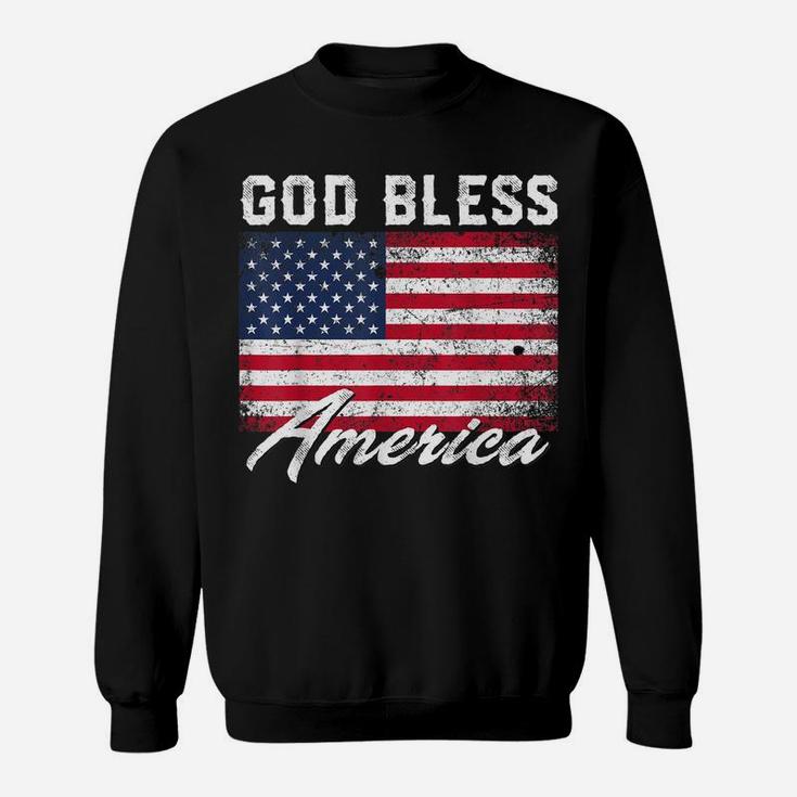 God Bless America Usa Flag 4Th Of July Patriotic Sweatshirt
