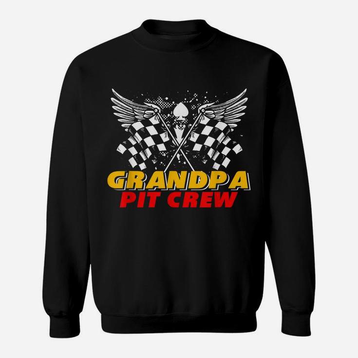 Grandpa Pit Crew Race Car Birthday Party Matching Family Sweatshirt