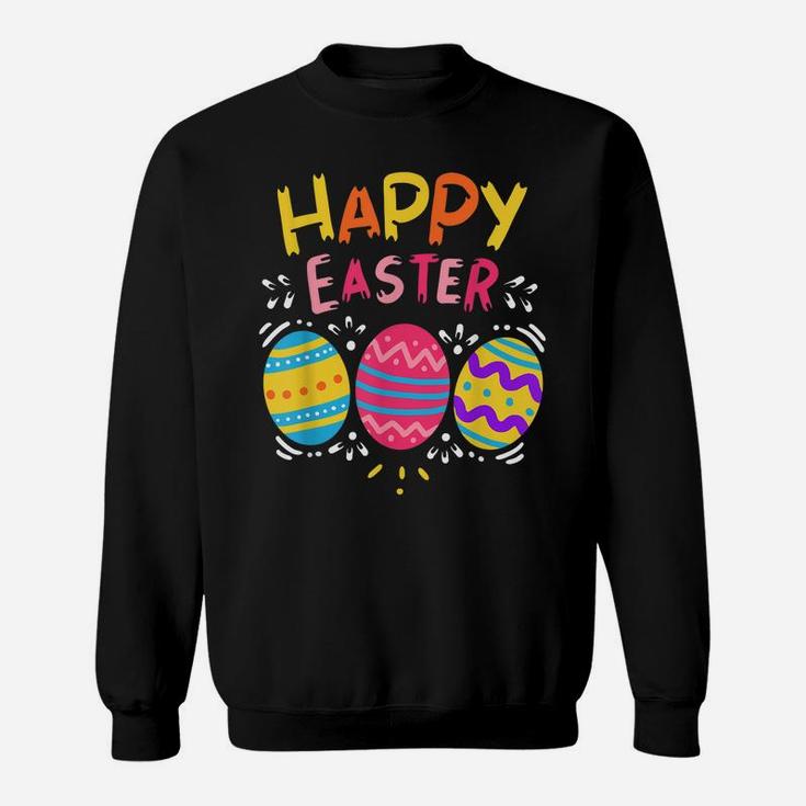 Happy Easter Day  Colorful Dye Egg Hunting Cute Shirt Sweatshirt