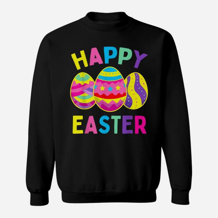 Happy Easter Day, Cute Colorful Egg Hunting Women Boys Girls Sweatshirt