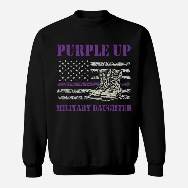 I Purple Up Military Kids Military Child Month Army Daughter Sweatshirt