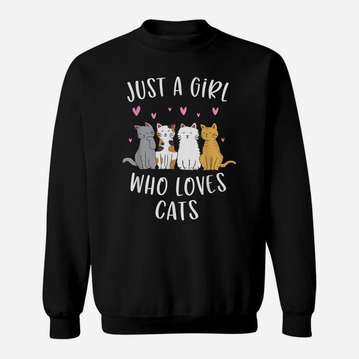 Just A Girl Who Loves Cats Cute Cat Lover Sweatshirt