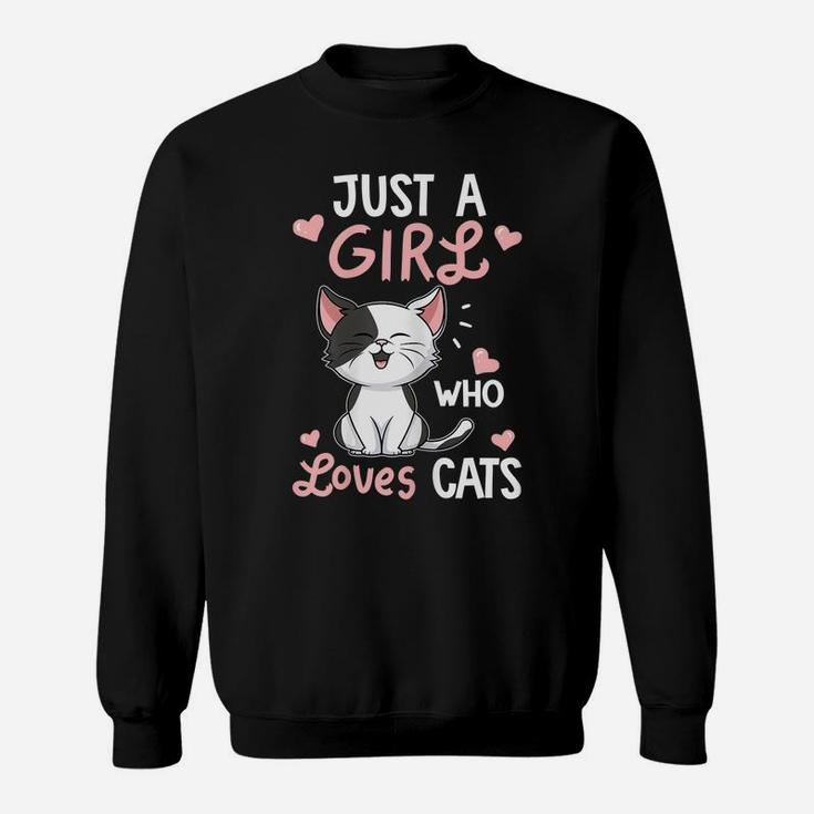 Just A Girl Who Loves Cats Tshirt Cute Cat Lover Gifts Sweatshirt