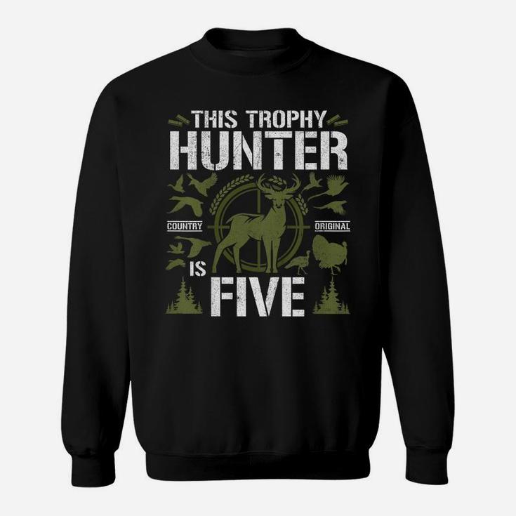 Kids 5 Year Old Hunting Birthday Party Duck Deer Hunter 5Th Gift Sweatshirt