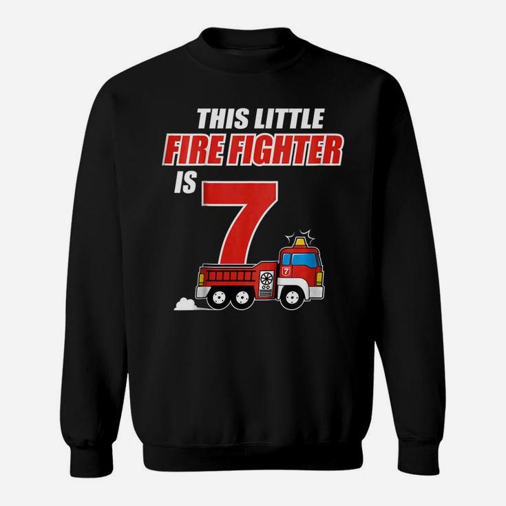 Kids 7Th Birthday Girls Firefighter  Fire Truck 7 Year Old Sweatshirt