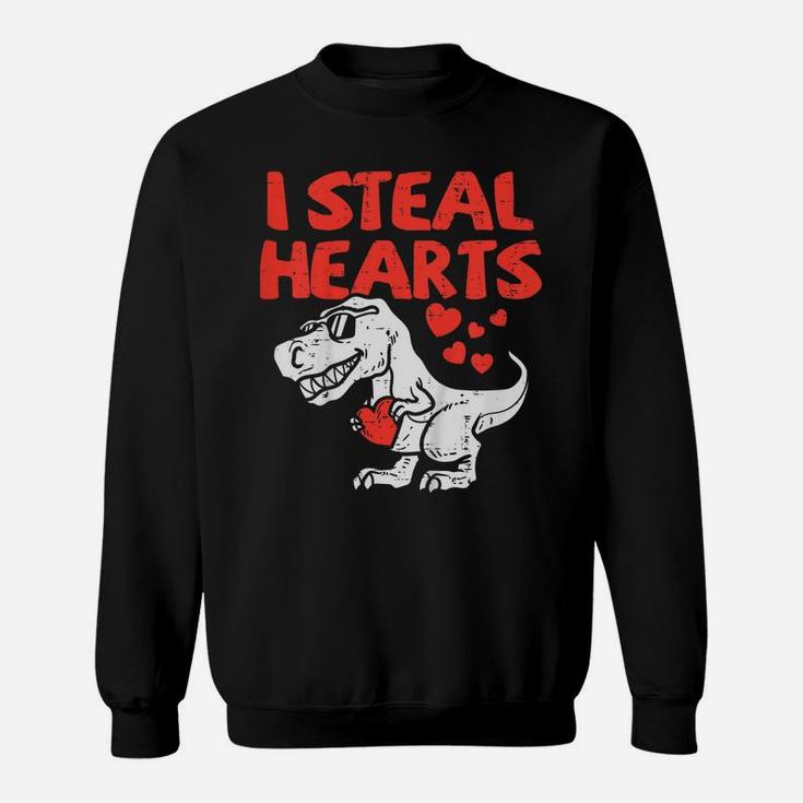Kids I Steal Hearts Trex Dino Cute Baby Boy Valentines Day Gift Sweatshirt