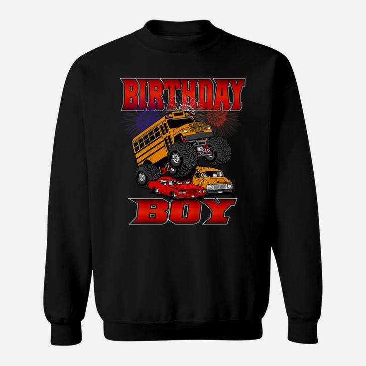 Kids Monster Trucks Birthday Boy Monster Trucks For Boys Sweatshirt