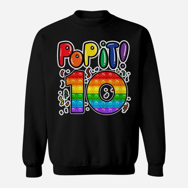 Kids Pop It 10Th Birthday Girls Boys 10 Years Old Fidget Sweatshirt