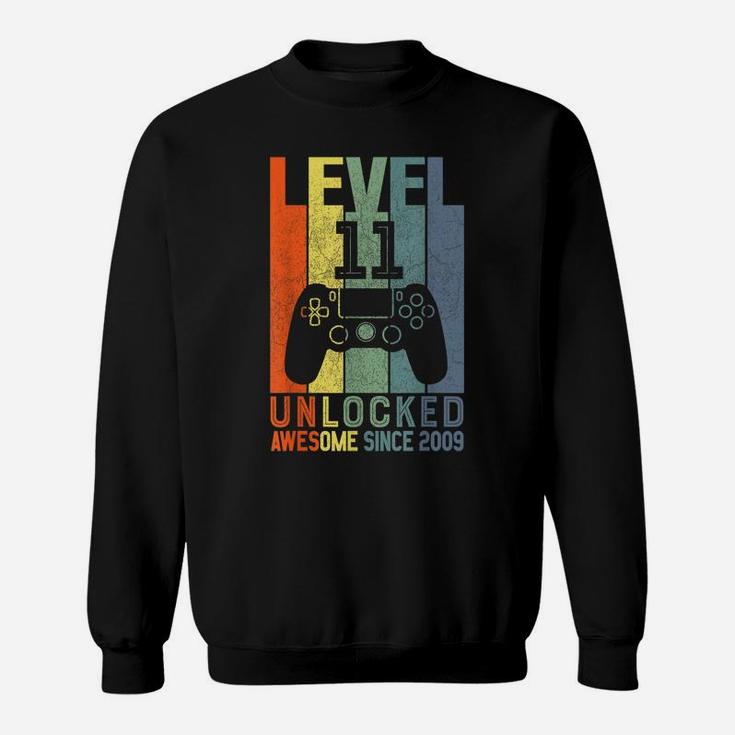 Level 11 Unlocked Awesome Since 2009 11 Birthday Gift Sweatshirt