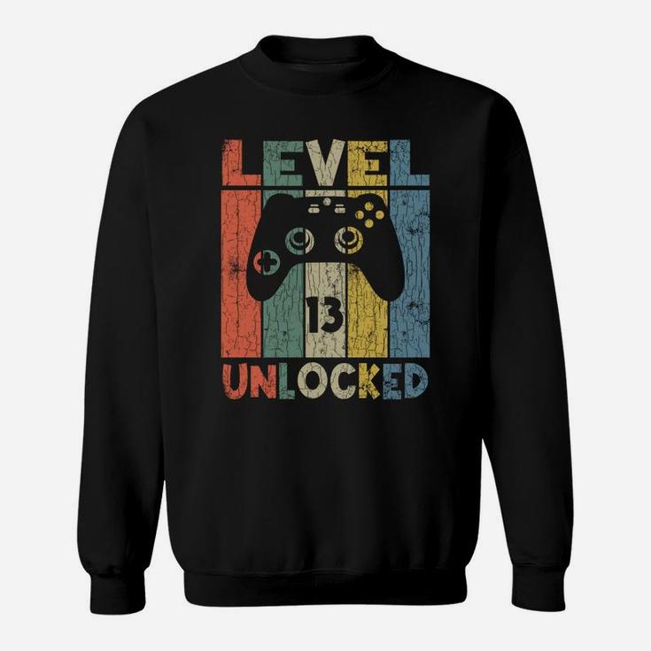 Level 13 Unlocked Gamer Birthday Funny Boy Girl Cute Graphic Sweatshirt