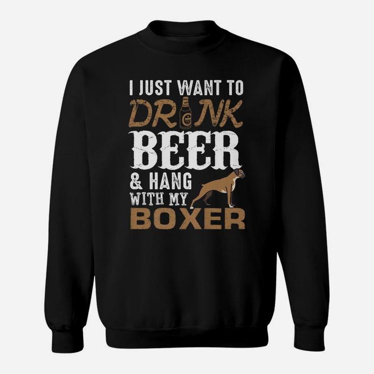 Mens Boxer Dad T Shirt Funny Father's Day Dog Lover Gift Beer Tee Sweatshirt
