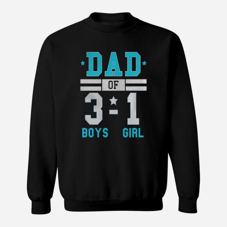Men's Dad Of Three Boys And One Girl Football Score Style Shirt Sweatshirt